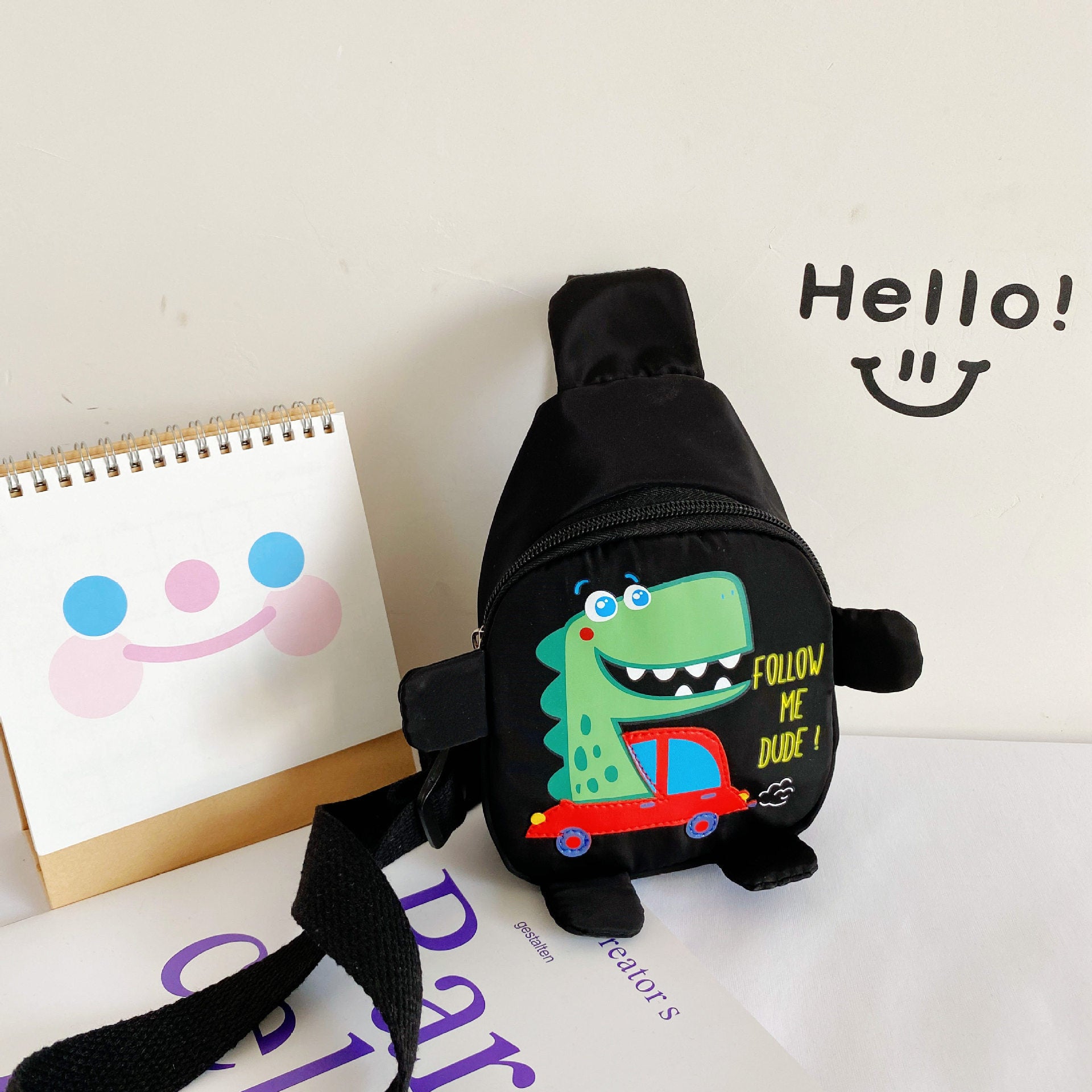 Wholesale Nylon Cartoon Dinosaur Kids Chest Bag